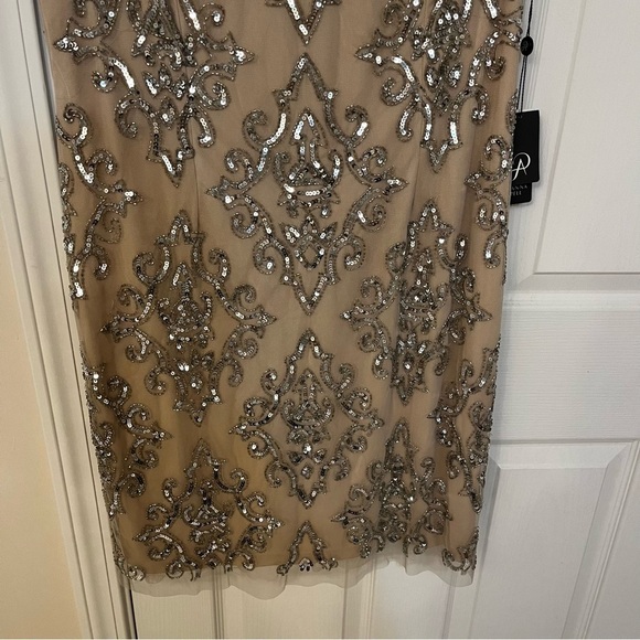 Adrianna Papell Tan and Silver Embellished Dress - Picture 6 of 12